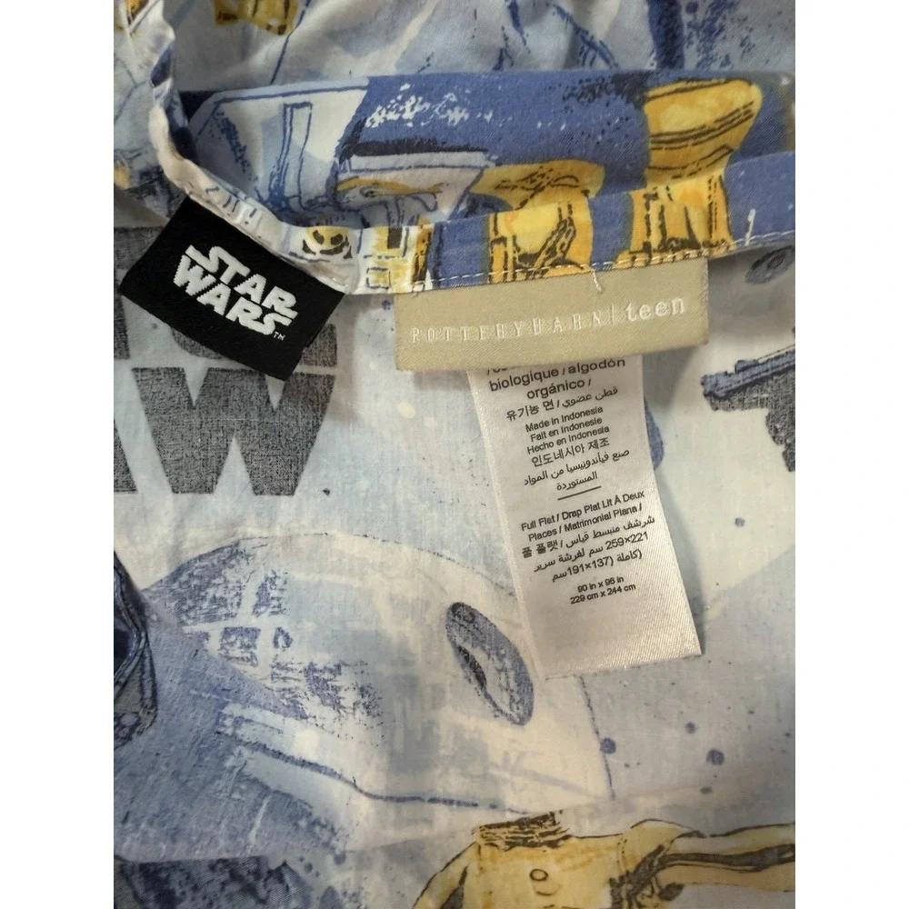 Pottery Barn Teen Star Wars Organic Cotton Full Sheet Set Flat & Fitted 2021 EUC